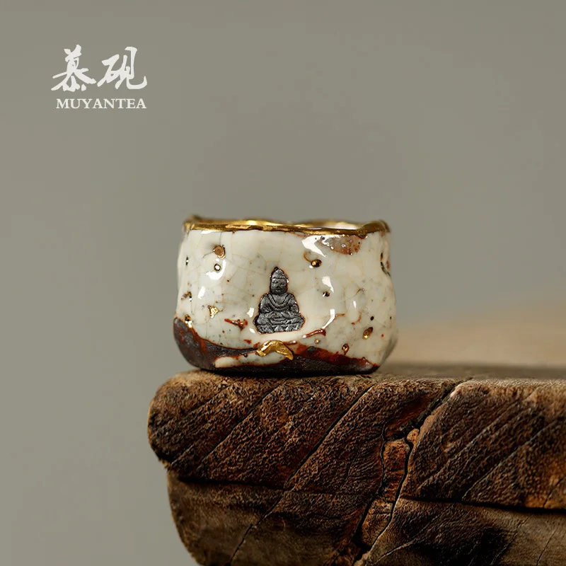 Mu Yan Handmade Shino Ware Gaoyue Dunhuang Firewood Master Wabi-Sabi Style Coarse Pottery Tea Set Creative Tasting Cup
Mu Yan Handmade Shino Ware Gaoyue Dunhuang Firewood Master Wabi-Sabi Style Coarse Pottery Tea Set Creative Tasting Cup