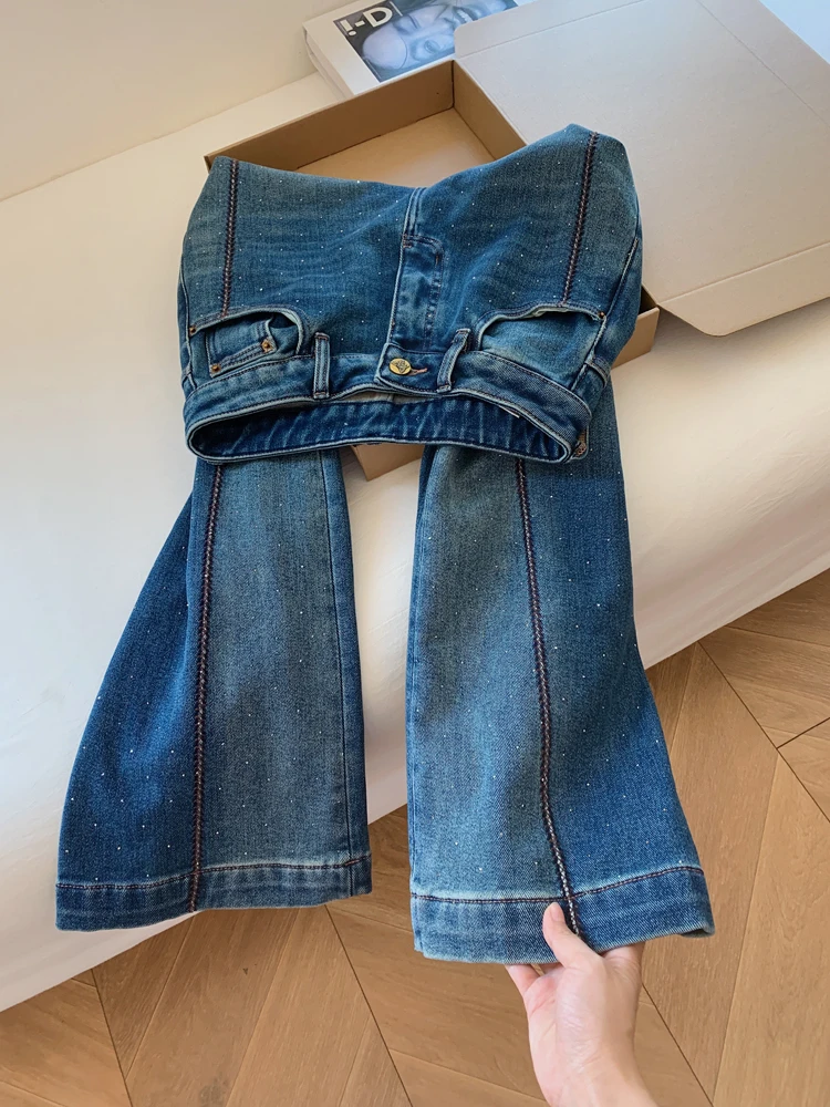 High Waist Wide Leg Jeans Men Women Casual Style Faux Diamond Embellished Spring Autumn Design Slimming Versatile Jeans
High Waist Wide Leg Jeans Men Women Casual Style Faux Diamond Embellished Spring Autumn Design Slimming Versatile Jeans