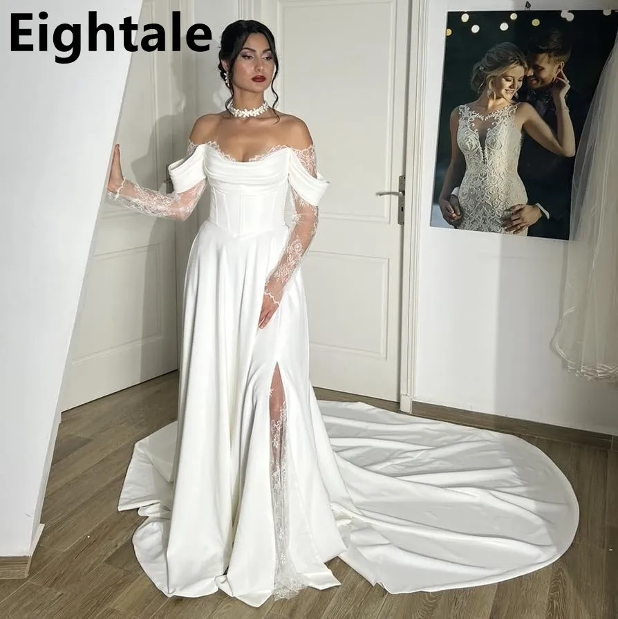 Sevintage 2025 Elegant A Line Wedding Dress Lace Long Sleeve Off Shoulder Bridal Gowns Customized Vestidos De Novia
Sevintage 2025 Elegant A Line Wedding Dress Lace Long Sleeve Off Shoulder Bridal Gowns Customized Vestidos De Novia