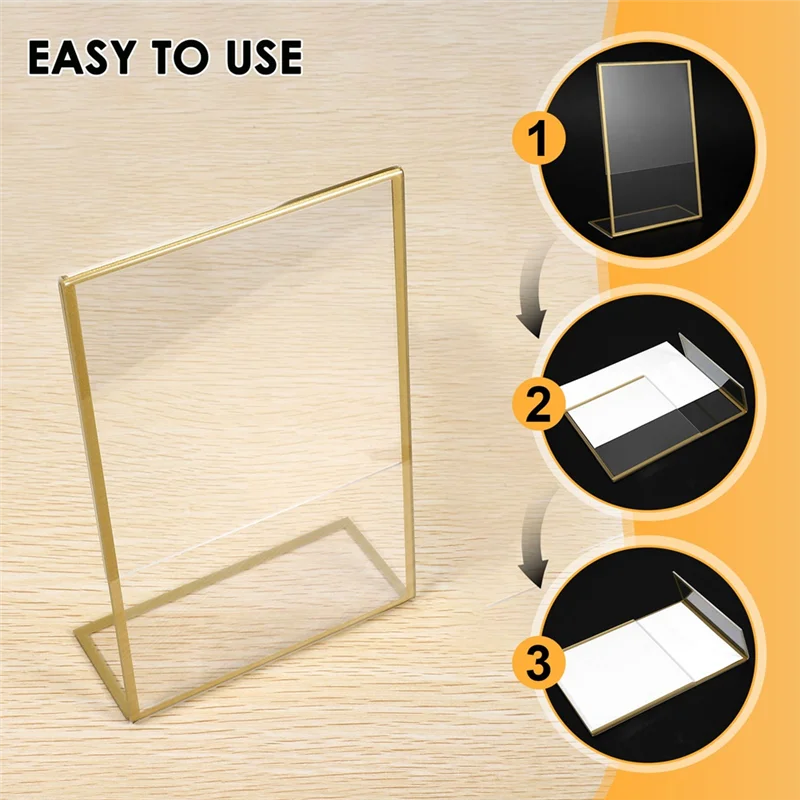 A51M-12Pcs Acrylic Sign Holder,Double Sided Gold Photo Frame With Vertical Holder,Wedding Table Number Holder,Menu Holder
A51M-12Pcs Acrylic Sign Holder,Double Sided Gold Photo Frame With Vertical Holder,Wedding Table Number Holder,Menu Holder