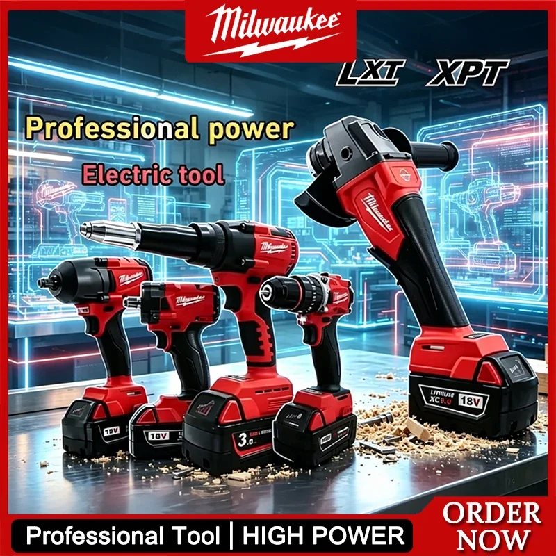 Milwaukee Brushless Power Tool Set, Cordless Impact Drill, Angle Grinder, Brushless Impact Wrench,Circular Saw Combo For 18V
Milwaukee Brushless Power Tool Set, Cordless Impact Drill, Angle Grinder, Brushless Impact Wrench,Circular Saw Combo For 18V