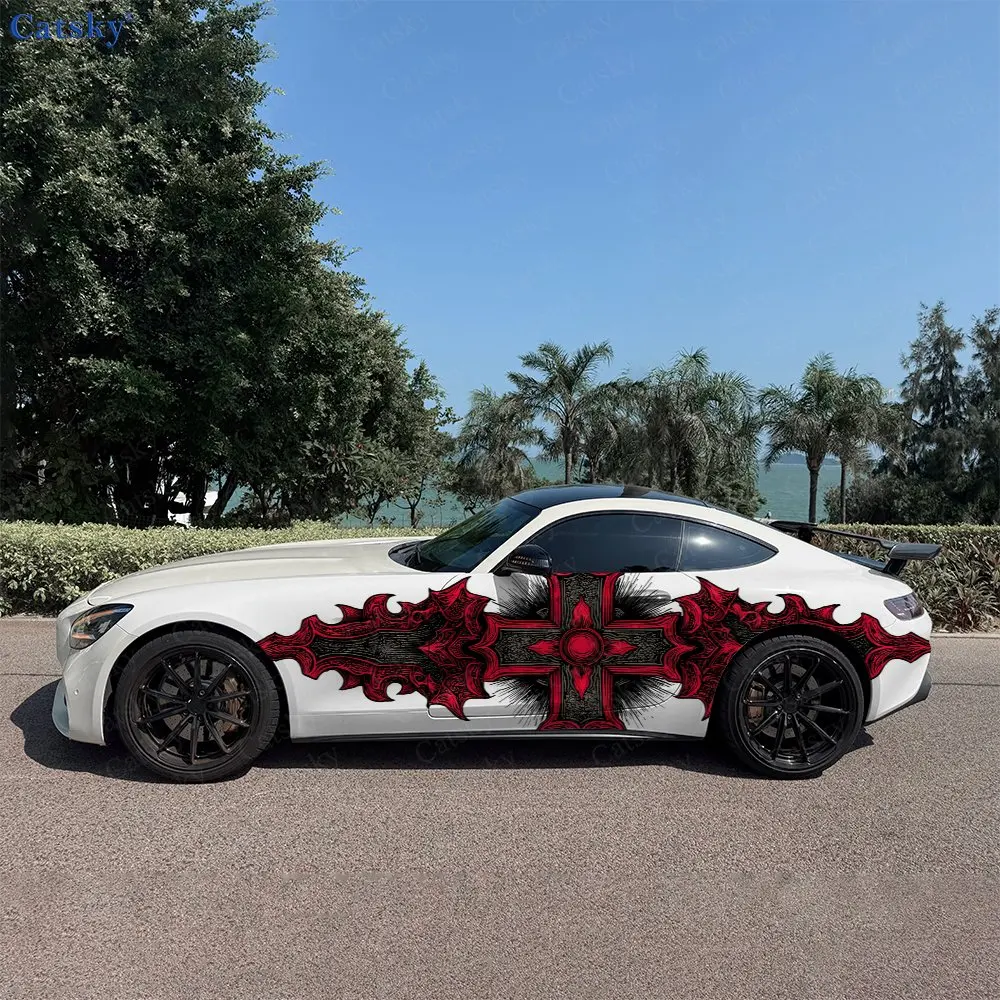 2pcs Gothic Cross Flame Pattern Car Side Wraps, Self-Adhesive PVC Waterproof & Scratch-Resistant Stickers, Car Accessory Gift
2pcs Gothic Cross Flame Pattern Car Side Wraps, Self-Adhesive PVC Waterproof & Scratch-Resistant Stickers, Car Accessory Gift