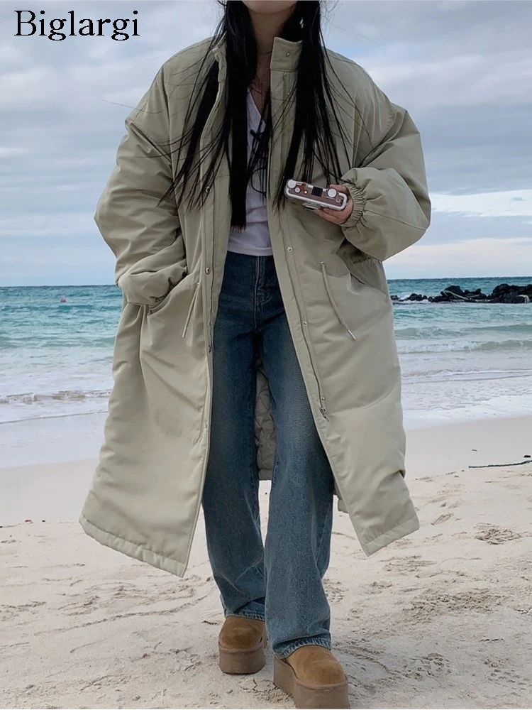 Осенне-зимнее стеганое хлопковое длинное пальто, женские свободные модные куртки в корейском стиле с длинными рукавами, повседневные женские пальто
Осенне-зимнее стеганое хлопковое длинное пальто, женские свободные модные куртки в корейском стиле с длинными рукавами, повседневные женские пальто