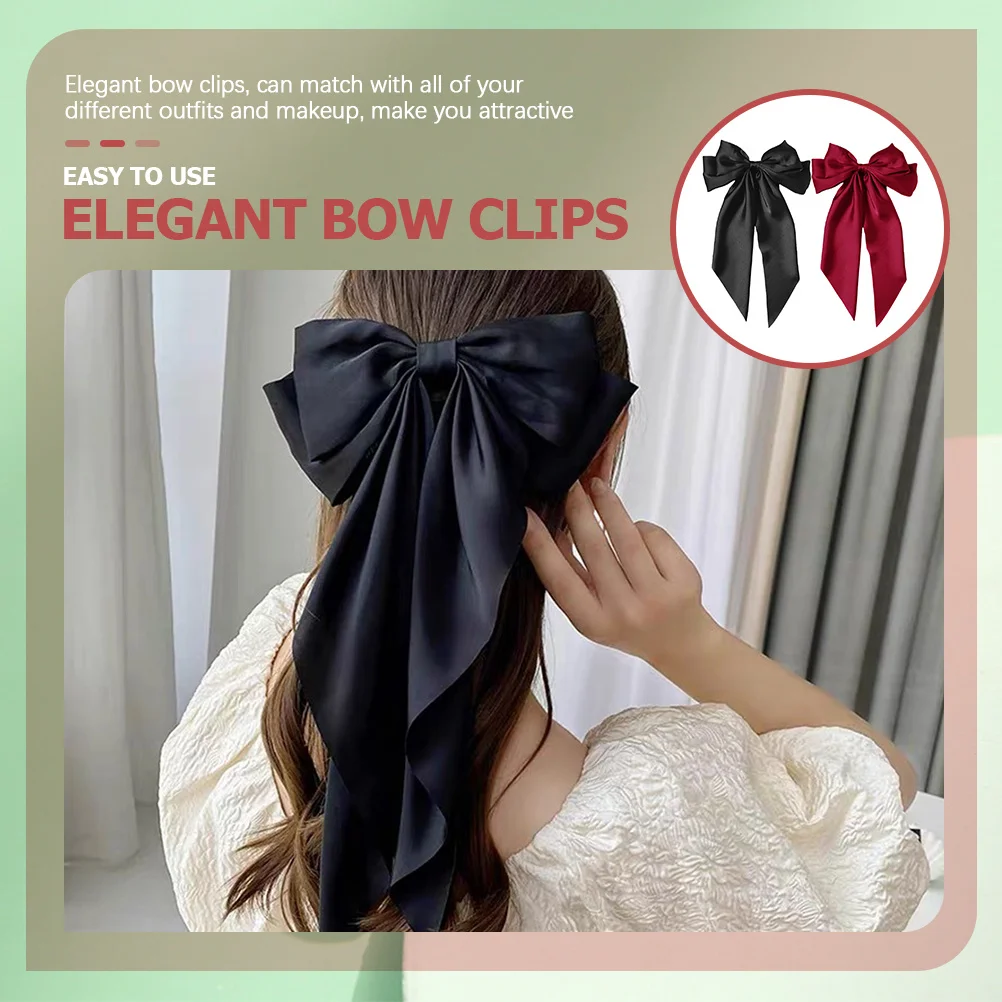 2Pcs Satin Ribbon Bow Hair Clips Large Elegant Hairpins for Weddings Banquets Halloween Daily Hair Accessories for Women
2Pcs Satin Ribbon Bow Hair Clips Large Elegant Hairpins for Weddings Banquets Halloween Daily Hair Accessories for Women