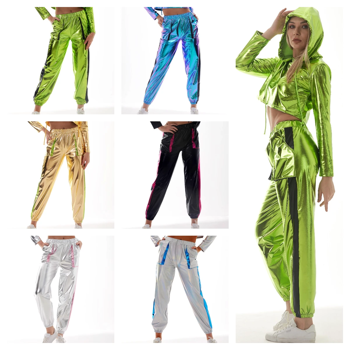 Hip Hop Street Dance Jazz Stage Performance Laser Gold Painted Leather Pants with 3D Pockets Women's Sport Trousers
Hip Hop Street Dance Jazz Stage Performance Laser Gold Painted Leather Pants with 3D Pockets Women's Sport Trousers