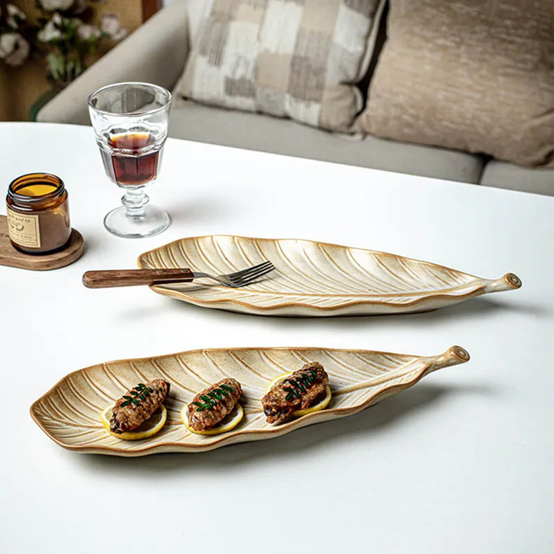 Retro Style Leaf Shape Salad Plate Ceramics Tableware Bowl New Kitchen Tableware Creativity Dessert Sushi Plate Large Capacity
Retro Style Leaf Shape Salad Plate Ceramics Tableware Bowl New Kitchen Tableware Creativity Dessert Sushi Plate Large Capacity
