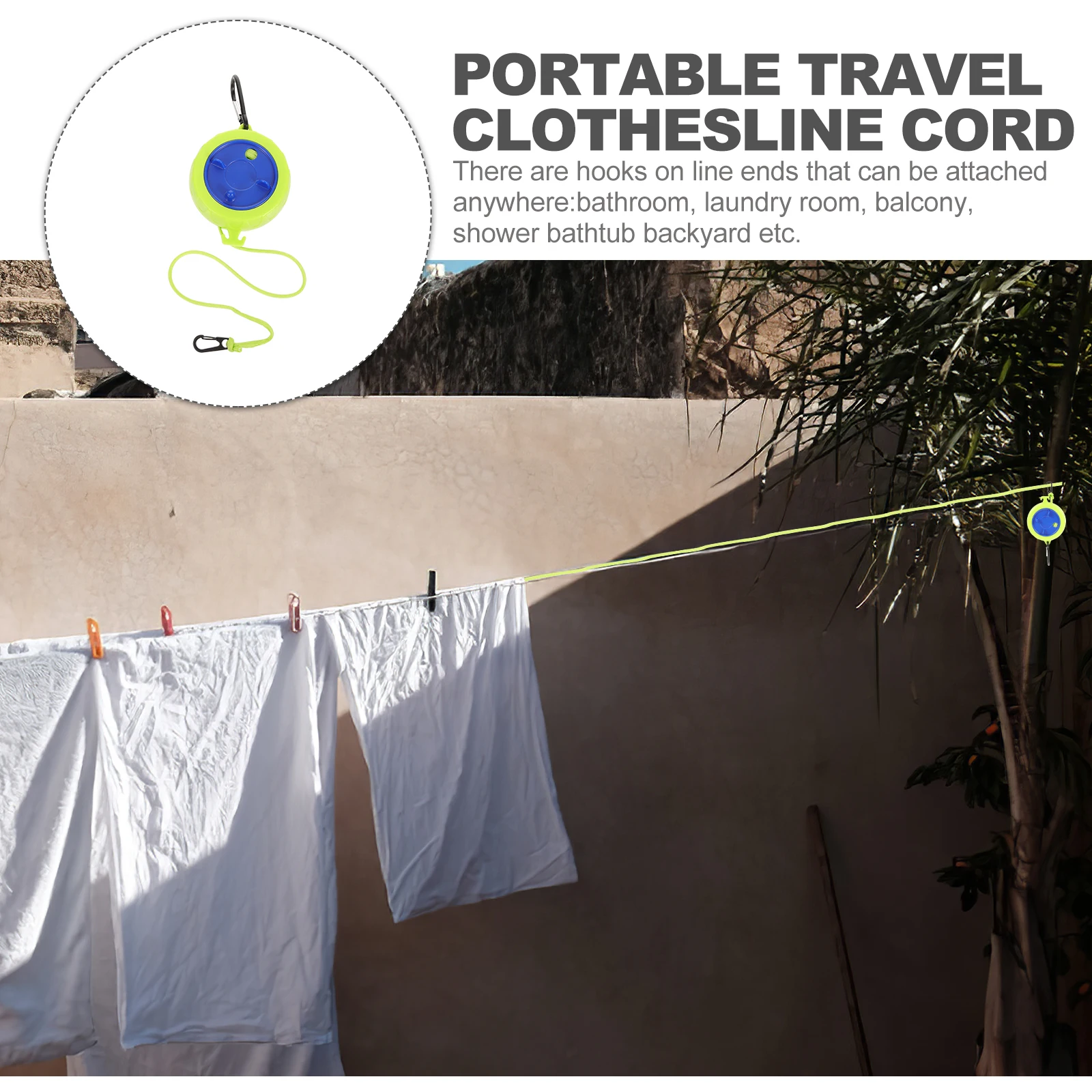 Portable Clothesline Cord Lightweight Safe Material Hooks Bathroom Laundry Balcony Camping Hiking Outdoor
Portable Clothesline Cord Lightweight Safe Material Hooks Bathroom Laundry Balcony Camping Hiking Outdoor