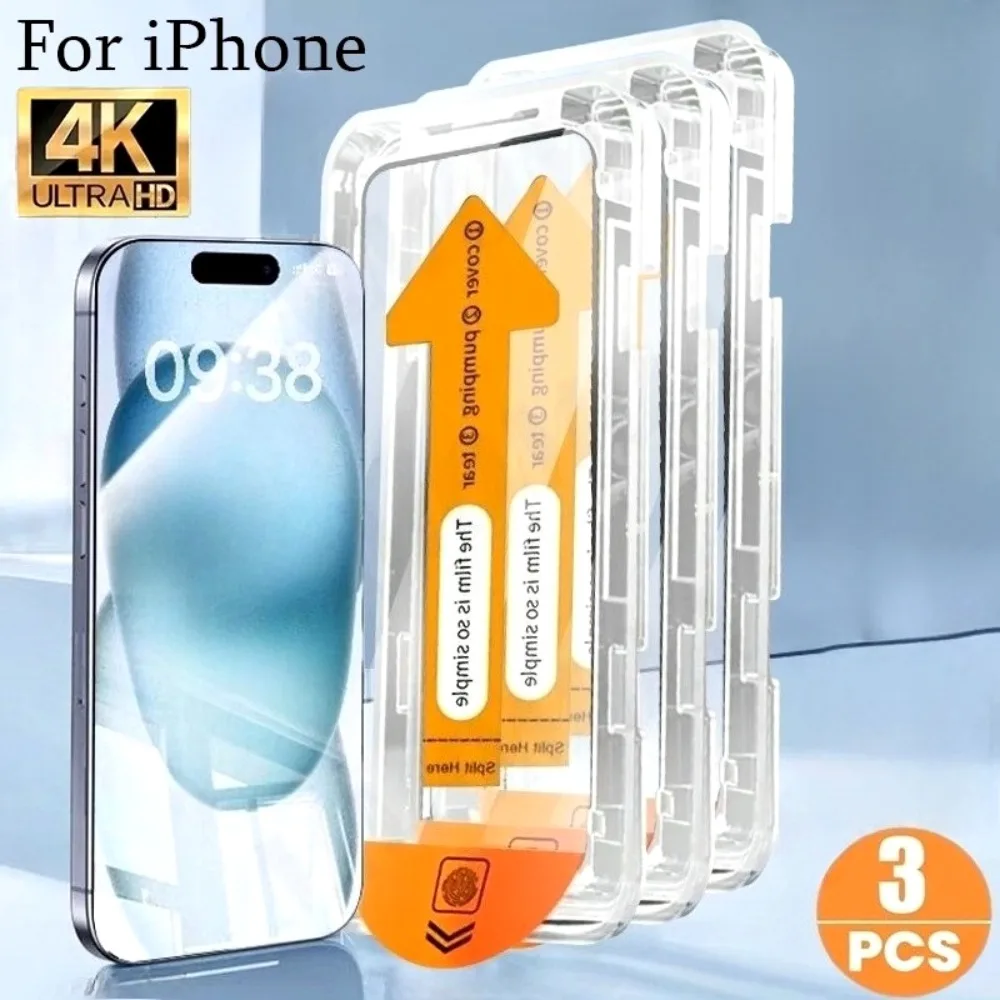 3Pcs Ultra HD Screen Protector for iPhone 17 16 15 Pro Max 14 13 12 Pro 16 15 Plus 17 Air One Click Installation Tempered Glass
3Pcs Ultra HD Screen Protector for iPhone 17 16 15 Pro Max 14 13 12 Pro 16 15 Plus 17 Air One Click Installation Tempered Glass
