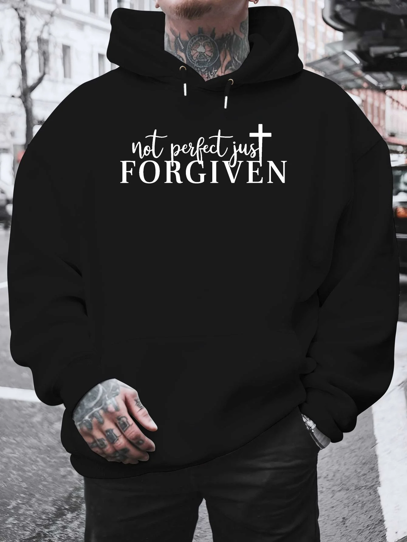 Мужская толстовка с капюшоном Christian Belief — с религиозными словами «Не идеально, только поскольку прощания», повседневный пуловер, толстовка
Мужская толстовка с капюшоном Christian Belief — с религиозными словами «Не идеально, только поскольку прощания», повседневный пуловер, толстовка
