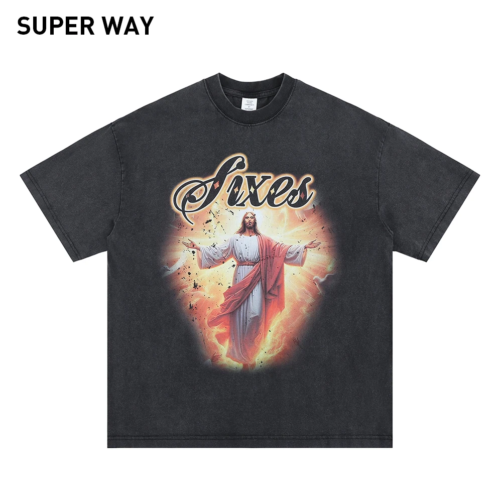 Superway Original Design Oversized Savior Graphic T-Shirt Men Short Sleeves Cotton Tee Washed Retro Hip Hop American Style Tops
Superway Original Design Oversized Savior Graphic T-Shirt Men Short Sleeves Cotton Tee Washed Retro Hip Hop American Style Tops