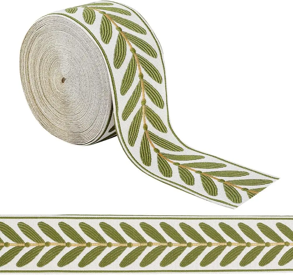 Polyester Ribbons Jacquard Ribbon Tyrolean Ribbon Garment Accessories Leaf Pattern Lime Green 2-3/8 inch(60mm
Polyester Ribbons Jacquard Ribbon Tyrolean Ribbon Garment Accessories Leaf Pattern Lime Green 2-3/8 inch(60mm