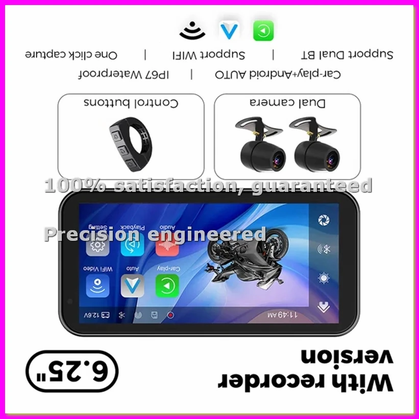 6,25-дюймовый портативный мотоциклетный смарт-дисплей с защитой IP67, беспроводной, для CarPlay и Android Auto - ELEC
6,25-дюймовый портативный мотоциклетный смарт-дисплей с защитой IP67, беспроводной, для CarPlay и Android Auto - ELEC