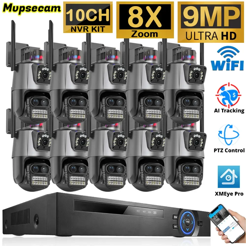 3-Lens 9MP WiFi CCTV Camera Outdoor 8X Zoom Security System Kit 10CH NVR Recorder Wireless IP Camera Video Surveillance System
3-Lens 9MP WiFi CCTV Camera Outdoor 8X Zoom Security System Kit 10CH NVR Recorder Wireless IP Camera Video Surveillance System