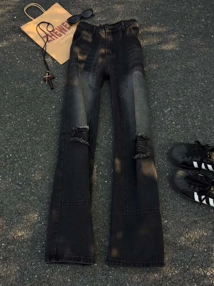 American High Street Men's Denim Jeans Winter Sle Vibe Straight Leg Micro Flared Workwear Pants Tear Design Stand Fit
American High Street Men's Denim Jeans Winter Sle Vibe Straight Leg Micro Flared Workwear Pants Tear Design Stand Fit