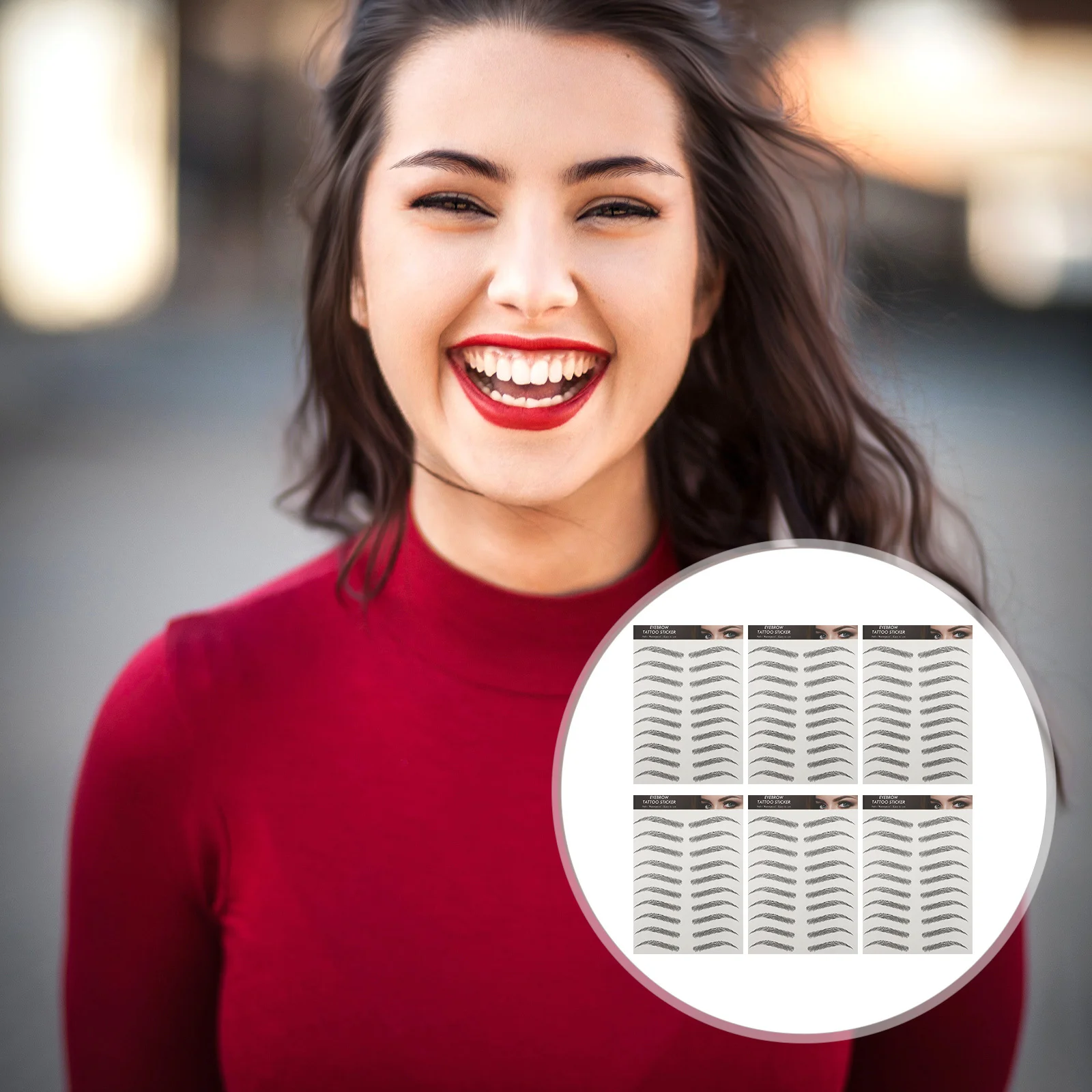 Imitation Eyebrow Sticker 6 Sheets 3D Eyebrows Stickers Temporary Eyebrows Tattoos Easy to Use Eyebrow Stickers
Imitation Eyebrow Sticker 6 Sheets 3D Eyebrows Stickers Temporary Eyebrows Tattoos Easy to Use Eyebrow Stickers