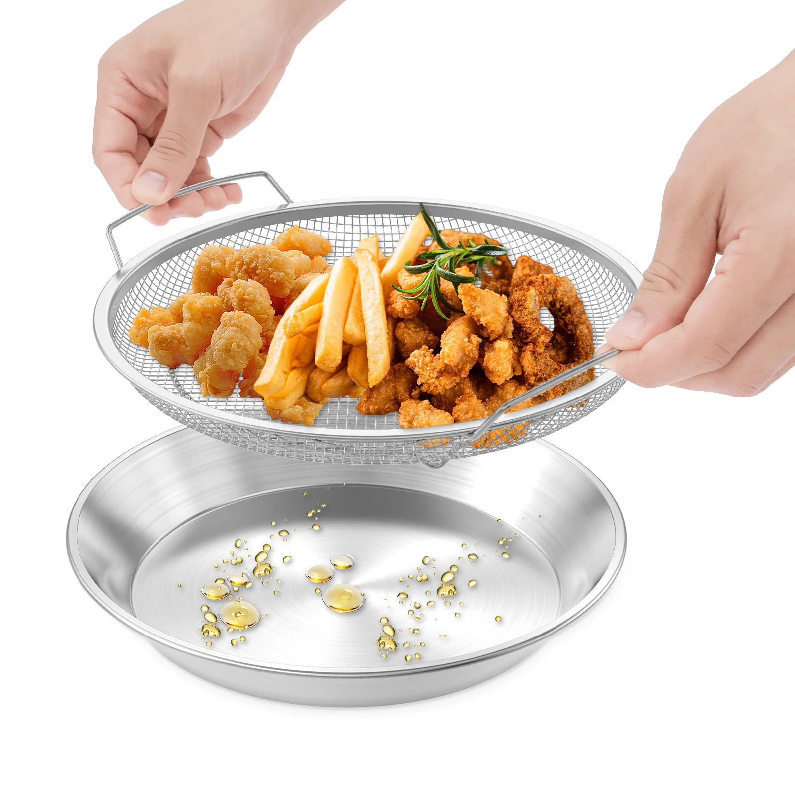 2Pcs Stainless Steel Kitchen Oil Filter Tray Heat Resistant Air Fryer Mesh Pan Efficient Filtration Oil Basket Pan Filter Tray
2Pcs Stainless Steel Kitchen Oil Filter Tray Heat Resistant Air Fryer Mesh Pan Efficient Filtration Oil Basket Pan Filter Tray