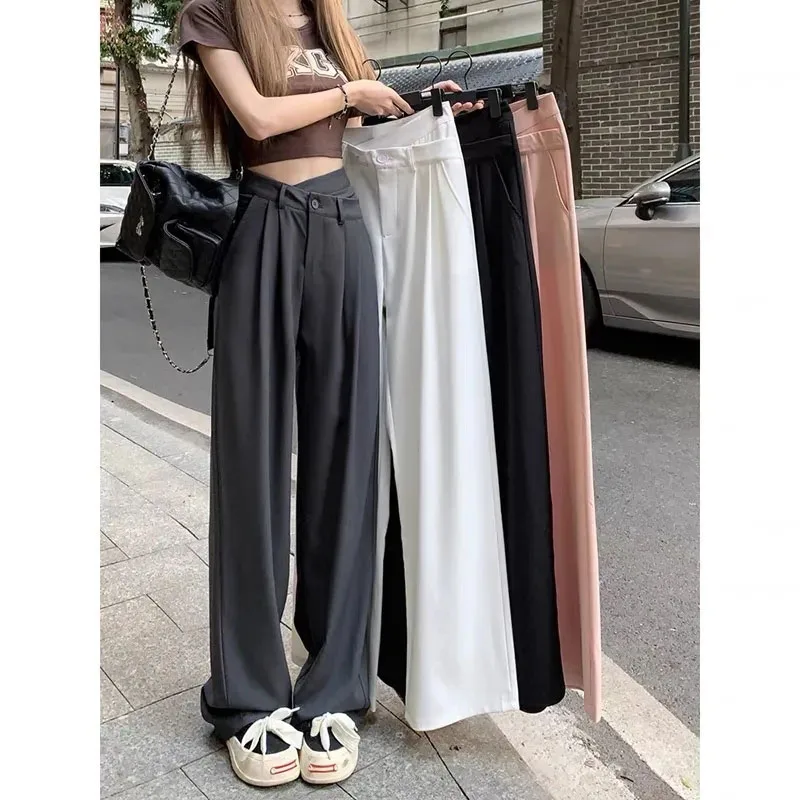 Korean Chic Design Suit Pants Women 2025 New Buttons High Waist Wide Leg Pants Ladies Summer Casual Loose Straight Trousers
Korean Chic Design Suit Pants Women 2025 New Buttons High Waist Wide Leg Pants Ladies Summer Casual Loose Straight Trousers
