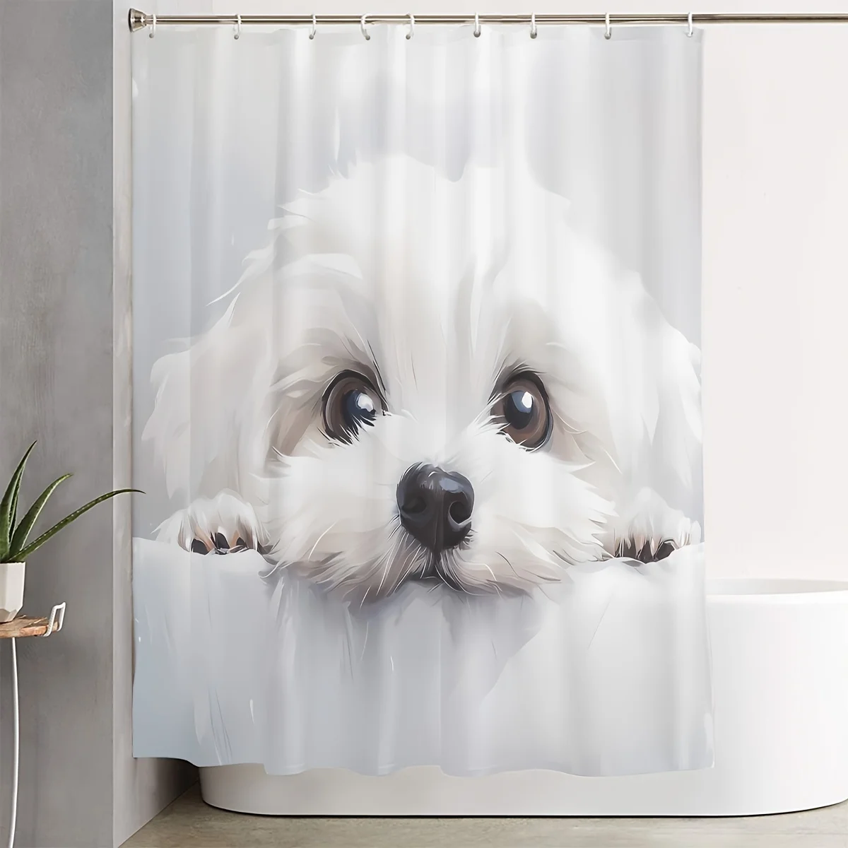 Набор занавесок для душа с милой белой мальтийской собакой, полиэстер 100%, можно стирать в машине, в комплект входит коврик для ванной, чехол на сиденье унитаза
Набор занавесок для душа с милой белой мальтийской собакой, полиэстер 100%, можно стирать в машине, в комплект входит коврик для ванной, чехол на сиденье унитаза