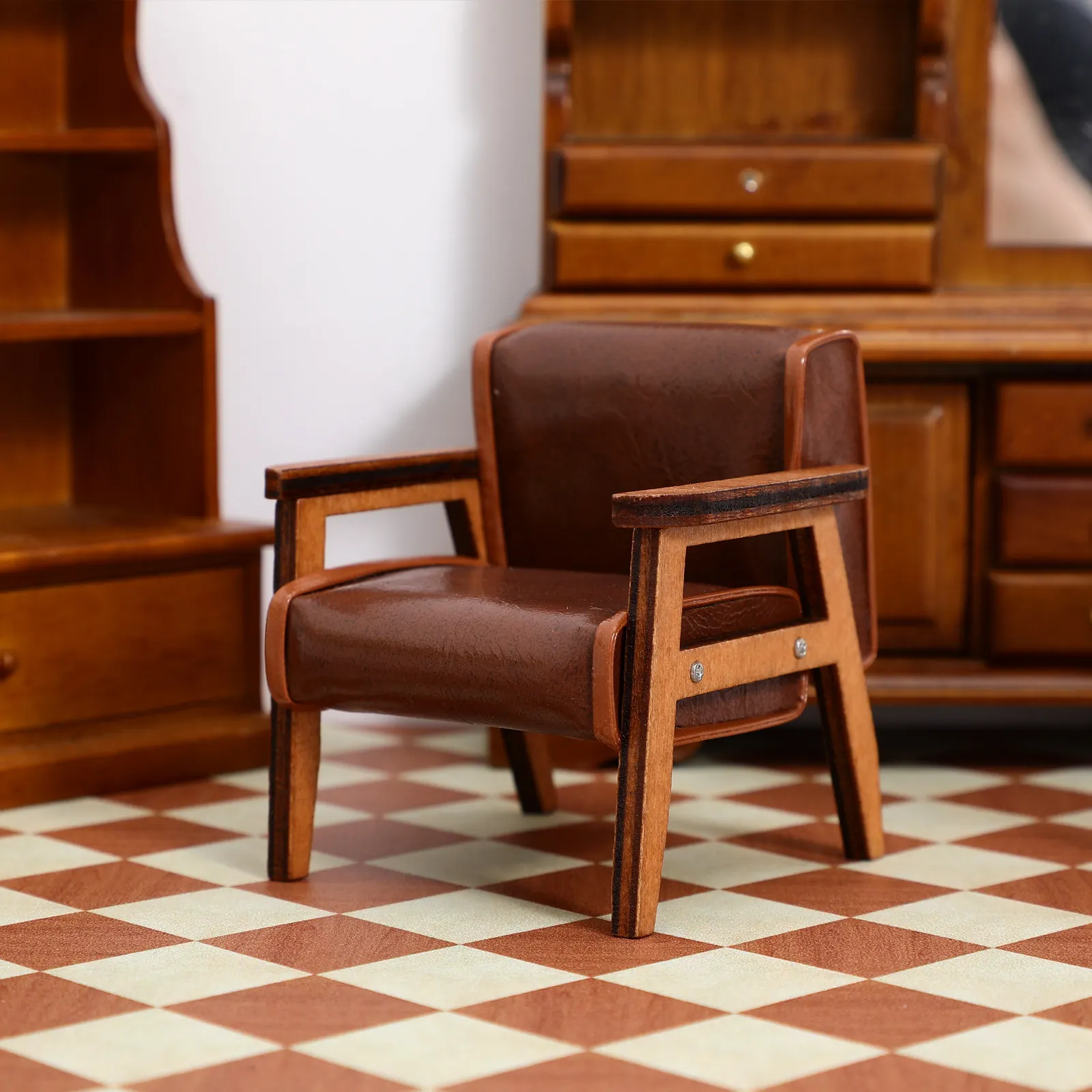 Compact Realistic Mini Sofa Chair with Smooth PU Finish Wooden Base for Miniature House Decoration Desktop Mini
Compact Realistic Mini Sofa Chair with Smooth PU Finish Wooden Base for Miniature House Decoration Desktop Mini