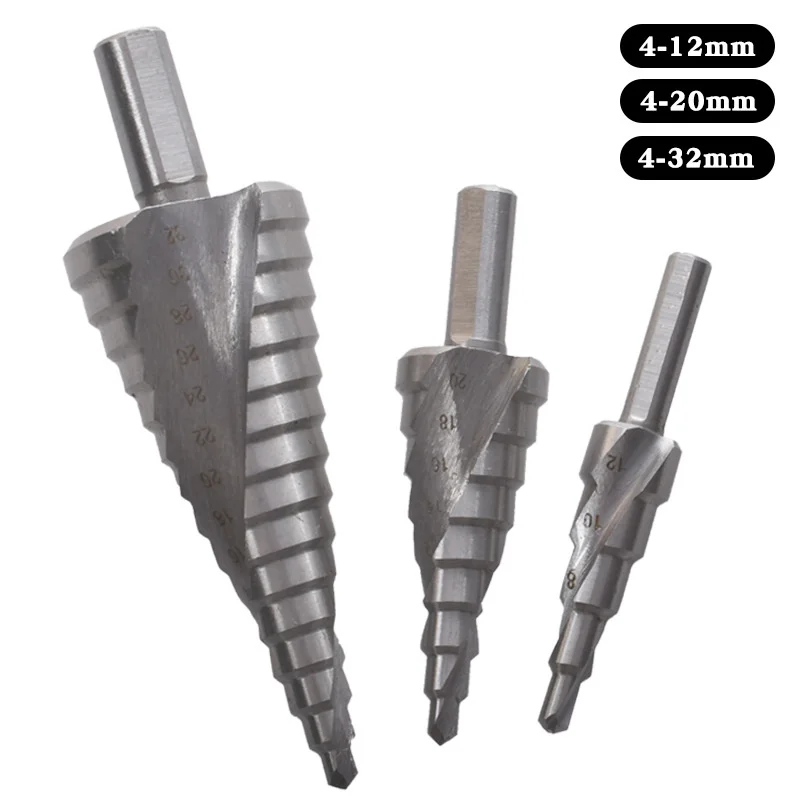4-12/20/32mm HSS Triangle Handle Groove Step Drill Bit Nitride Twist Drill Wood Metal Hole Cutter Core PCB Drilling Tool
4-12/20/32mm HSS Triangle Handle Groove Step Drill Bit Nitride Twist Drill Wood Metal Hole Cutter Core PCB Drilling Tool