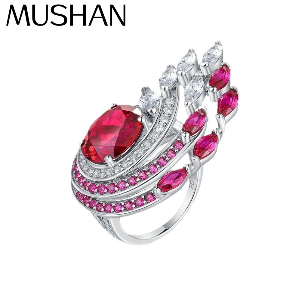 MuShan Designer Jewelry 925 Sterling Silver Ring Lab Grown Ruby Princess Party Ring for Women 18K Gold Plated Anniversary Rings
MuShan Designer Jewelry 925 Sterling Silver Ring Lab Grown Ruby Princess Party Ring for Women 18K Gold Plated Anniversary Rings