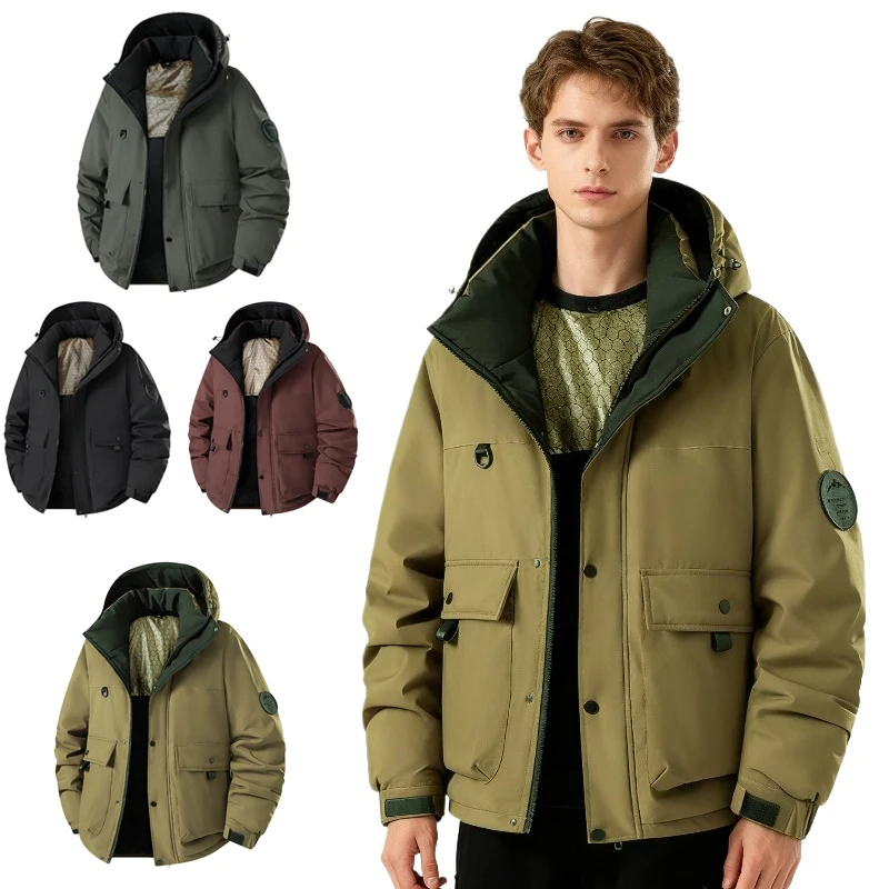 Мужская сверхпрочная зимняя куртка, ветрозащитная теплая парка с капюшоном для походов на свежем воздухе, пальто большого размера для холодной погоды
Мужская сверхпрочная зимняя куртка, ветрозащитная теплая парка с капюшоном для походов на свежем воздухе, пальто большого размера для холодной погоды