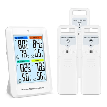 ORIA Digital Wireless Thermometer Indoor Hygrometer Temperature Humidity Monitor with 3 Outdoor Sensors