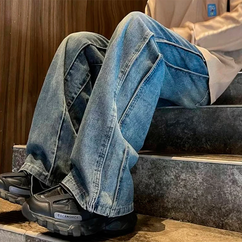 Джинсы в стиле американского ретро, темно-синие, рабочие, мужские, прямые, длинные брюки, осенние, для учащихся средней школы, свободного кроя, повседневные брюки
Джинсы в стиле американского ретро, темно-синие, рабочие, мужские, прямые, длинные брюки, осенние, для учащихся средней школы, свободного кроя, повседневные брюки