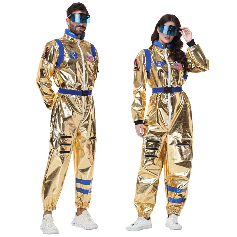 New Golden Shiny Astronaut Onesie Couples Costume Halloween Party Stage Performance Cosplay Outfit Sparkling Space Suit
New Golden Shiny Astronaut Onesie Couples Costume Halloween Party Stage Performance Cosplay Outfit Sparkling Space Suit