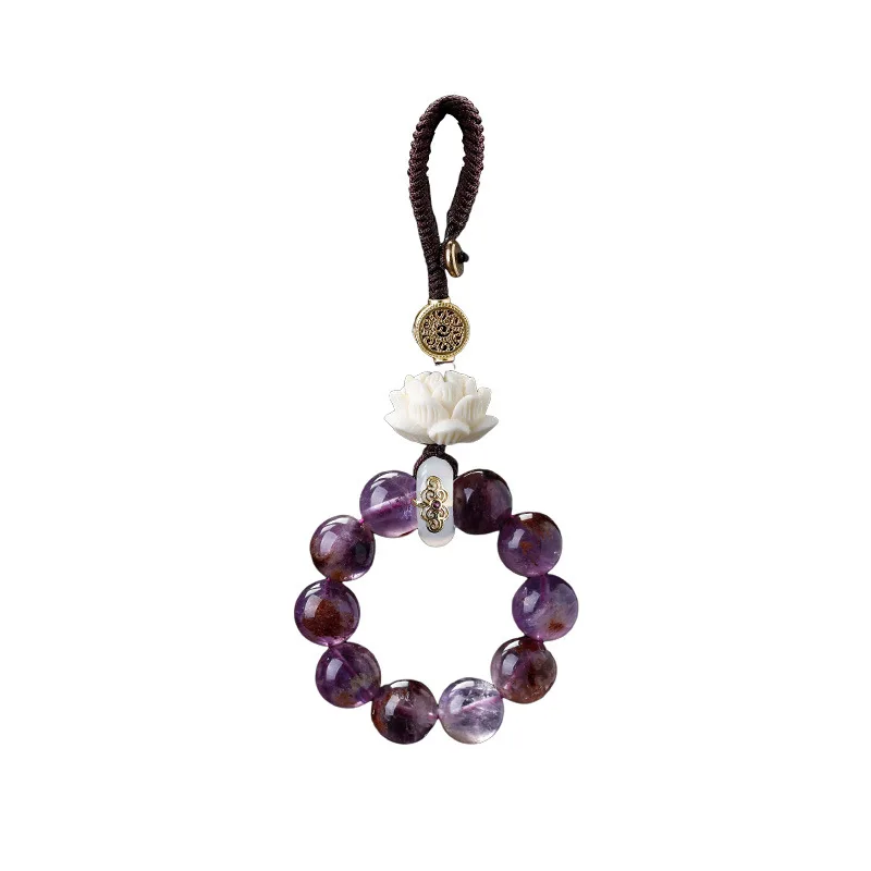 Nine Sons Li Fire Amethyst Car Keychain Phone Chain Pendant Purple Phantom Crystal Boxwood Lotus Phone Hanger Gifts
Nine Sons Li Fire Amethyst Car Keychain Phone Chain Pendant Purple Phantom Crystal Boxwood Lotus Phone Hanger Gifts