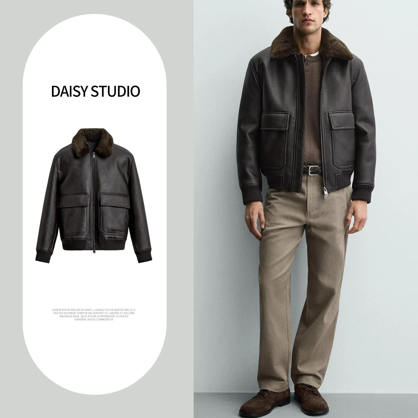 Spring New Loose Fit PU Leather Effect Jaet Collar Patchwork Men's Casual Sle Zipper Decorated Stand Version Long Sve
Spring New Loose Fit PU Leather Effect Jaet Collar Patchwork Men's Casual Sle Zipper Decorated Stand Version Long Sve