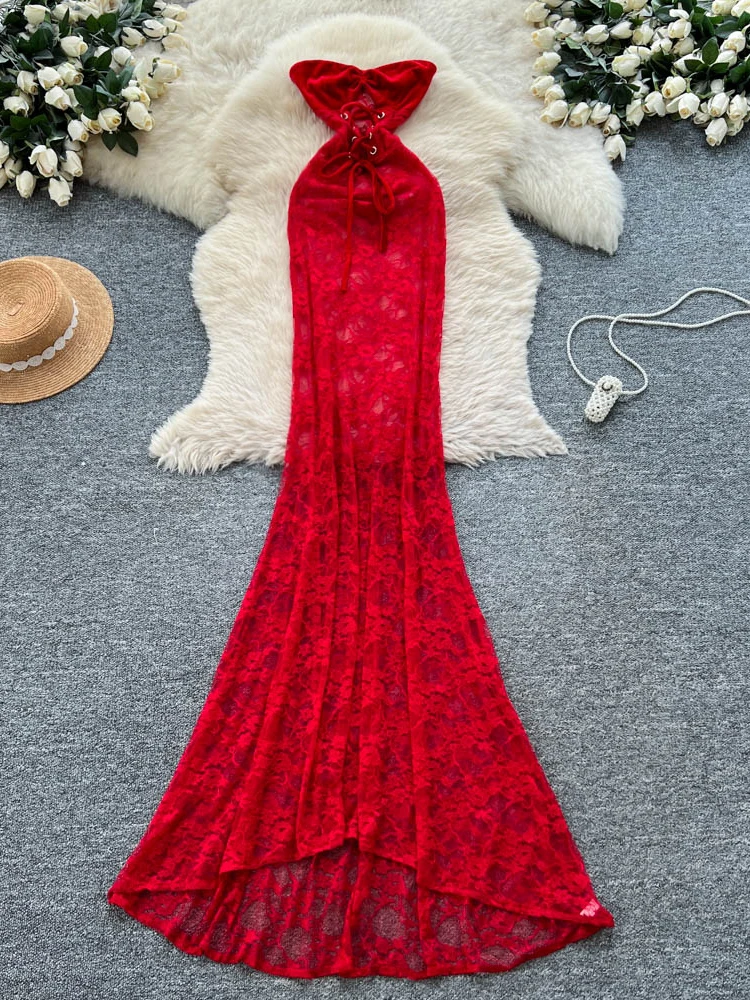 Красная кружевная длинная женская юбка-трапеция с завышенной талией, облегающая, из полиэстера, без рукавов, летняя, модная, для повседневной носки
Красная кружевная длинная женская юбка-трапеция с завышенной талией, облегающая, из полиэстера, без рукавов, летняя, модная, для повседневной носки