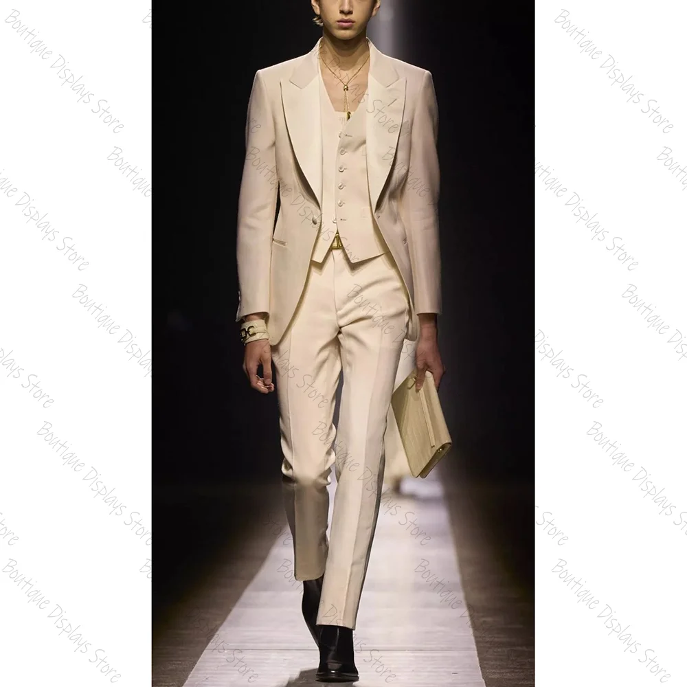 Elegant Men Suit Single-breasted Peak Lapel 3 Pieces(Jacket+Pants+Vest) Male Formal Wedding Party Set
Elegant Men Suit Single-breasted Peak Lapel 3 Pieces(Jacket+Pants+Vest) Male Formal Wedding Party Set