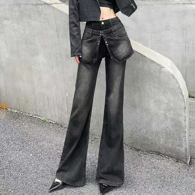 Casual Low-Waisted Jeans With Sashes Y2K Basic Slim Pockets Flare Pants Women 2025 Spring Autumn Streetwear Ladies
Casual Low-Waisted Jeans With Sashes Y2K Basic Slim Pockets Flare Pants Women 2025 Spring Autumn Streetwear Ladies