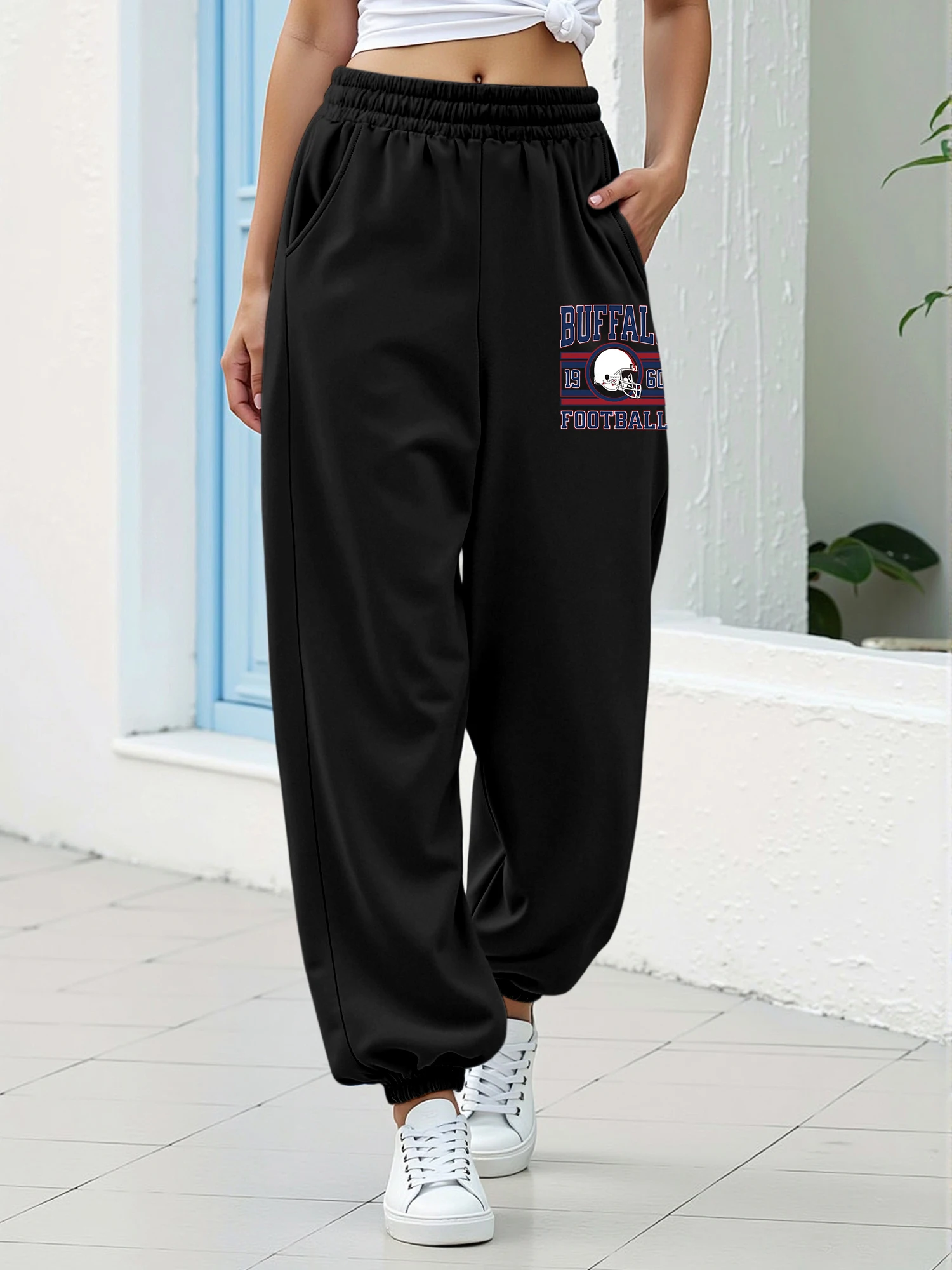 Fashion Jogger Pants, Vintage Buffalo Football Helmet Print Sweatpants, Elastic Soft Loose Sports Casual Ladies Pants
Fashion Jogger Pants, Vintage Buffalo Football Helmet Print Sweatpants, Elastic Soft Loose Sports Casual Ladies Pants