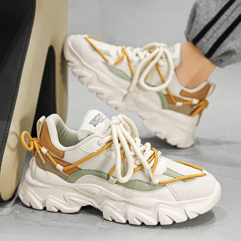 Мужские кроссовки на платформе, дышащие сетчатые, на шнуровке, повседневная обувь в Корейском стиле, разные цвета
Мужские кроссовки на платформе, дышащие сетчатые, на шнуровке, повседневная обувь в Корейском стиле, разные цвета