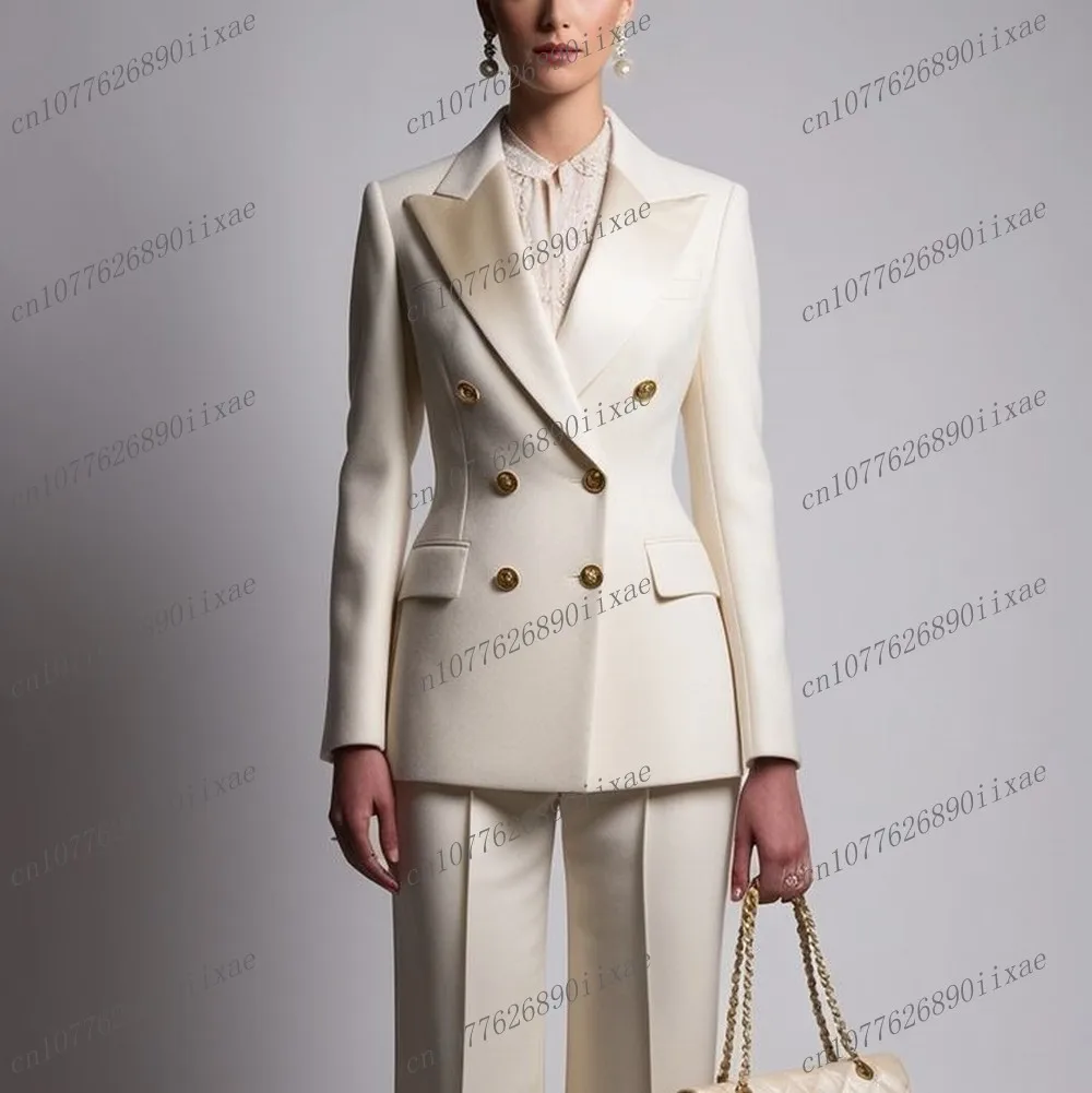Fashion Ivory Women Suits Lady Business Office Tuxedos Mother Wedding Party Formal Ladies 2 Piece Set Jacket Pants
Fashion Ivory Women Suits Lady Business Office Tuxedos Mother Wedding Party Formal Ladies 2 Piece Set Jacket Pants