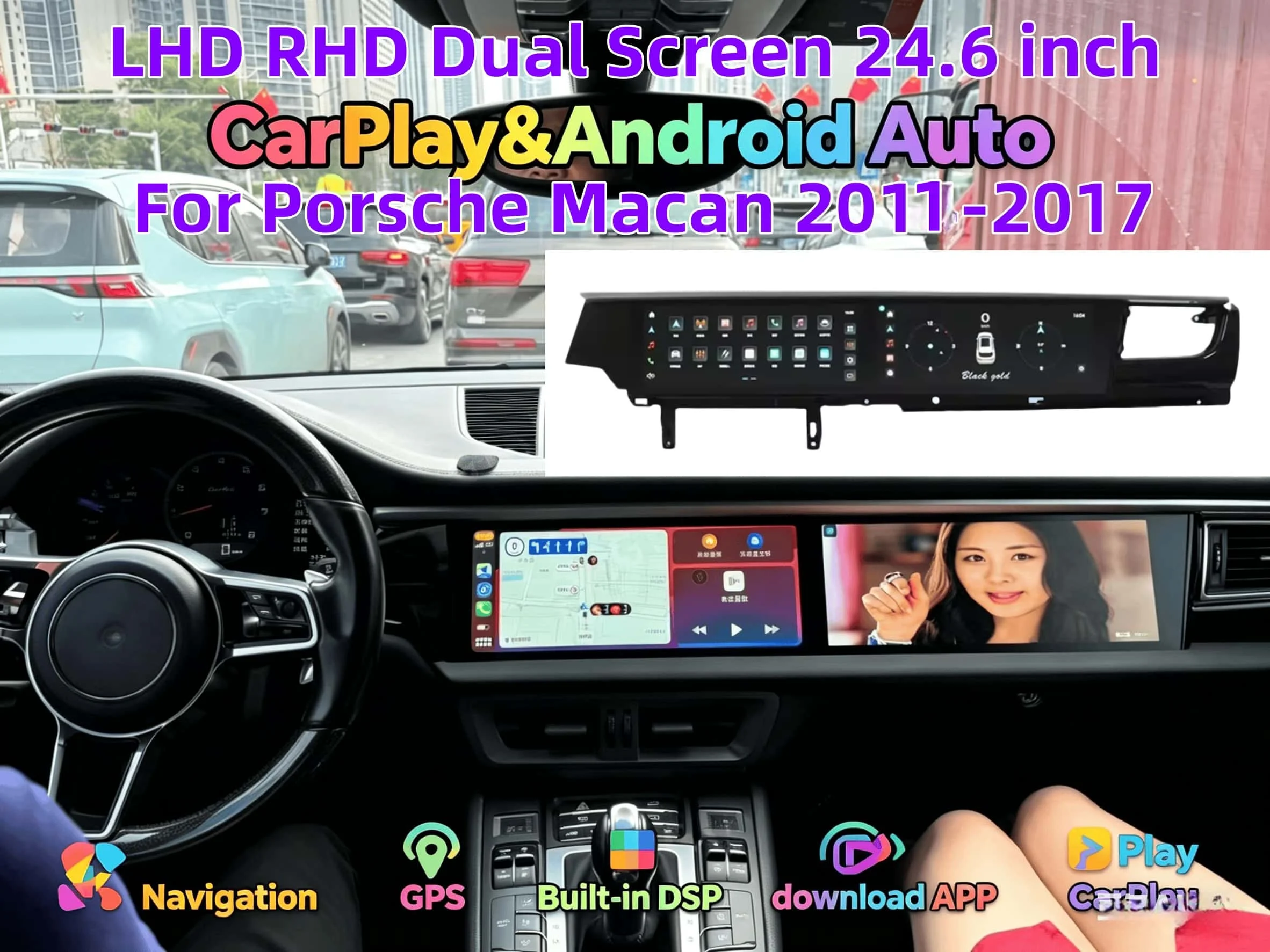 H LHD RHD For Porsche Macan 2011-2017 Radio Android 2din Car multimedia Video Player HU 4G LTE wireless Dual Screen BT Carplay
H LHD RHD For Porsche Macan 2011-2017 Radio Android 2din Car multimedia Video Player HU 4G LTE wireless Dual Screen BT Carplay