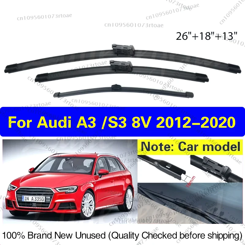 For Audi A3 / S3 8V 2012 - 2020 Front Rear Wiper Blades Windshield Windscreen 26"18"13" Car Accessories 2015 2016 2017 2018 2019
For Audi A3 / S3 8V 2012 - 2020 Front Rear Wiper Blades Windshield Windscreen 26"18"13" Car Accessories 2015 2016 2017 2018 2019