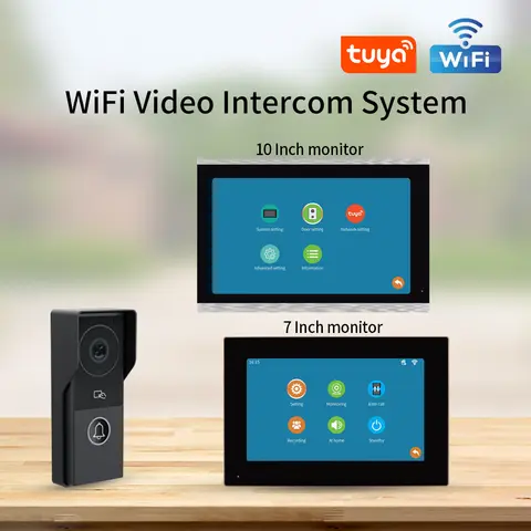 KW06 Wifi Video Doorbell System 1080P Visual Doorphone Door Bell Camera Tuya App Video Intercom Kit for Home Villa Apartment