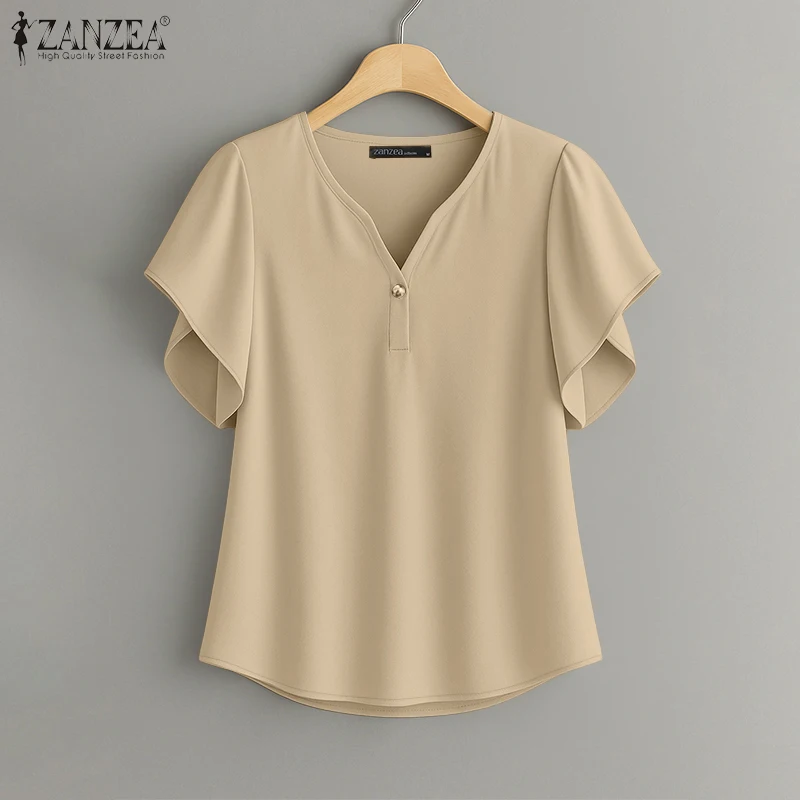 2026 ZANZEA Summer Blouse Women Elegant V Neck Short Sleeve Tops Solid OL Office Shirt Stylish Solid Holiday Blusas Oversize
2026 ZANZEA Summer Blouse Women Elegant V Neck Short Sleeve Tops Solid OL Office Shirt Stylish Solid Holiday Blusas Oversize