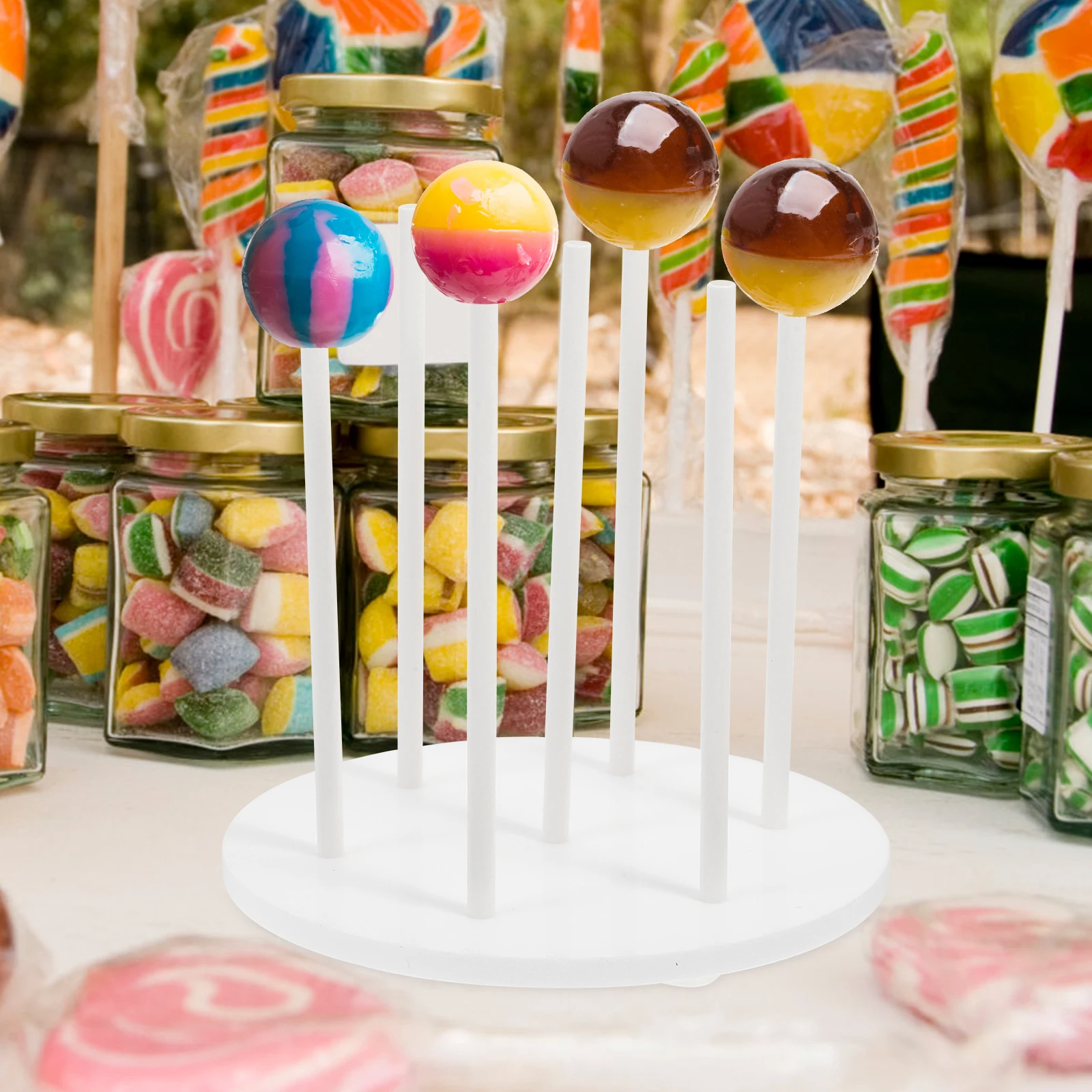 2Pcs Acrylic Lollipop Display Stand Durable Cake Pops Holder Birthday Party Cake Pop Stand Display Accessories 
2Pcs Acrylic Lollipop Display Stand Durable Cake Pops Holder Birthday Party Cake Pop Stand Display Accessories