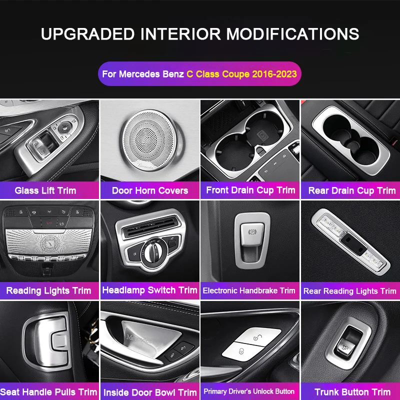 For Mercedes Benz C Class Coupe C205 2016 2017 2018 2019 2020 2021 2022 2023, Car Interior Protective Modification Accessories
For Mercedes Benz C Class Coupe C205 2016 2017 2018 2019 2020 2021 2022 2023, Car Interior Protective Modification Accessories