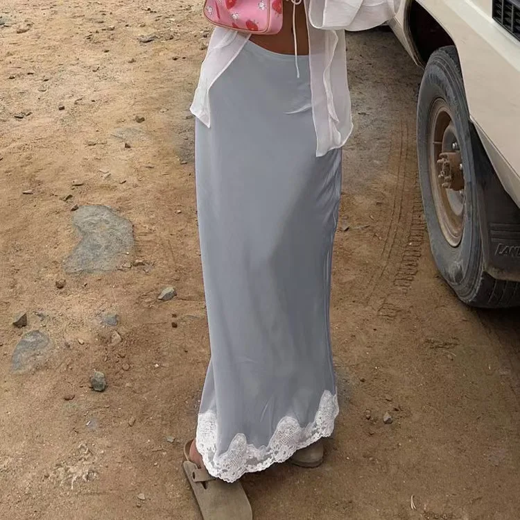 Casual High Waist Silk Lace Patchwork Skirt Women's Straight Cut Midi Skirt Faionable Leisure Sle Polyester Fabric
Casual High Waist Silk Lace Patchwork Skirt Women's Straight Cut Midi Skirt Faionable Leisure Sle Polyester Fabric