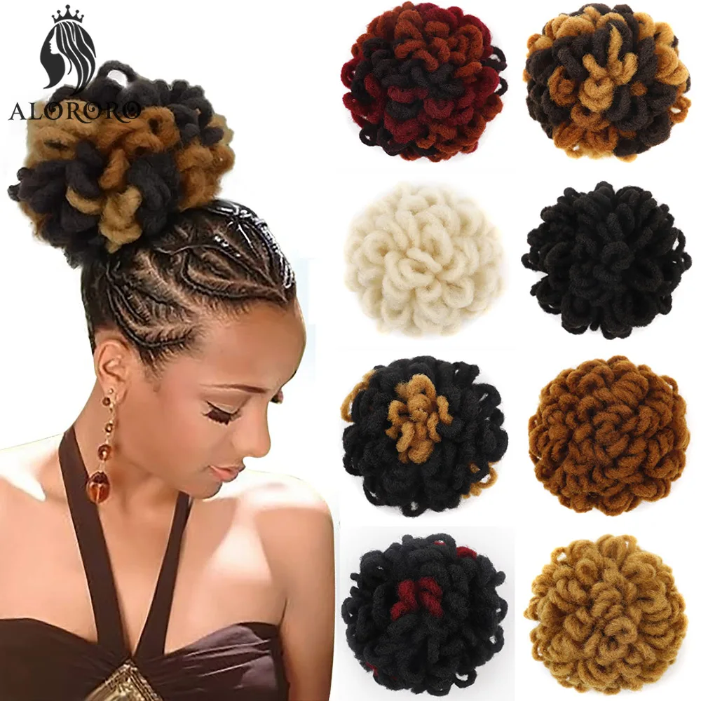Synthetic Hair Afro Puff Dreadlock Bun Drawstring Hair Ponytail Braided Faux Loc Bun Crochet Braided Clip-In Hair For Women
Synthetic Hair Afro Puff Dreadlock Bun Drawstring Hair Ponytail Braided Faux Loc Bun Crochet Braided Clip-In Hair For Women