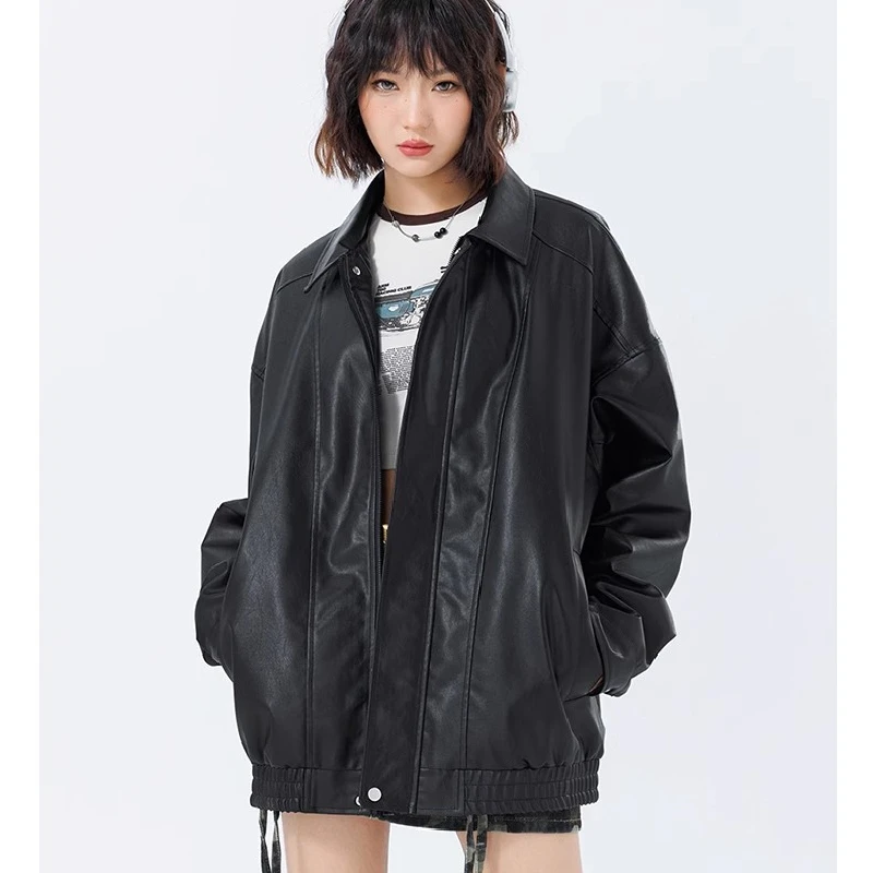 2024 New Brown Loose Leather Jacket Women's Casual High Street Early Autumn Couple Vintage Leather Coat Outerwear
2024 New Brown Loose Leather Jacket Women's Casual High Street Early Autumn Couple Vintage Leather Coat Outerwear
