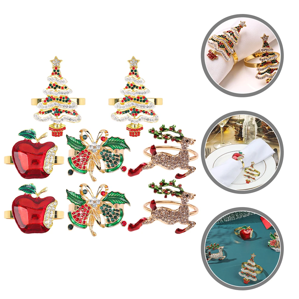8 Pcs Christmas Centerpieces for Dining Table Napkin Rings Xmas Holders Buckle Delicate Buckles Metal Dinner
8 Pcs Christmas Centerpieces for Dining Table Napkin Rings Xmas Holders Buckle Delicate Buckles Metal Dinner