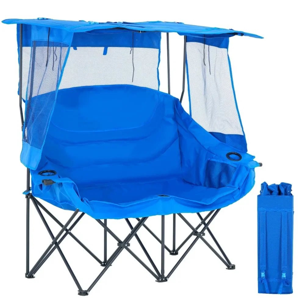 Oversized Double Camping Chair with Shade Canopy, 2 Person Folding Beach Chair with Cup Holder Carrying Bag, Heavy Duty Loveseat
Oversized Double Camping Chair with Shade Canopy, 2 Person Folding Beach Chair with Cup Holder Carrying Bag, Heavy Duty Loveseat
