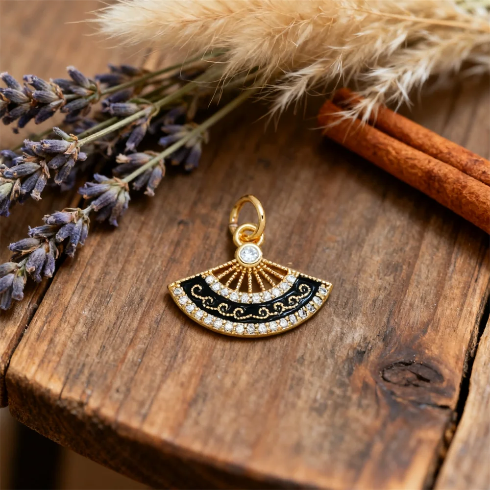 4Pcs Pendants Sparkling Brass Enamel Fan Charm Cubic Zircon for DIY Jewelry Necklace Bracelet Elegant Oriental Style Accessories
4Pcs Pendants Sparkling Brass Enamel Fan Charm Cubic Zircon for DIY Jewelry Necklace Bracelet Elegant Oriental Style Accessories