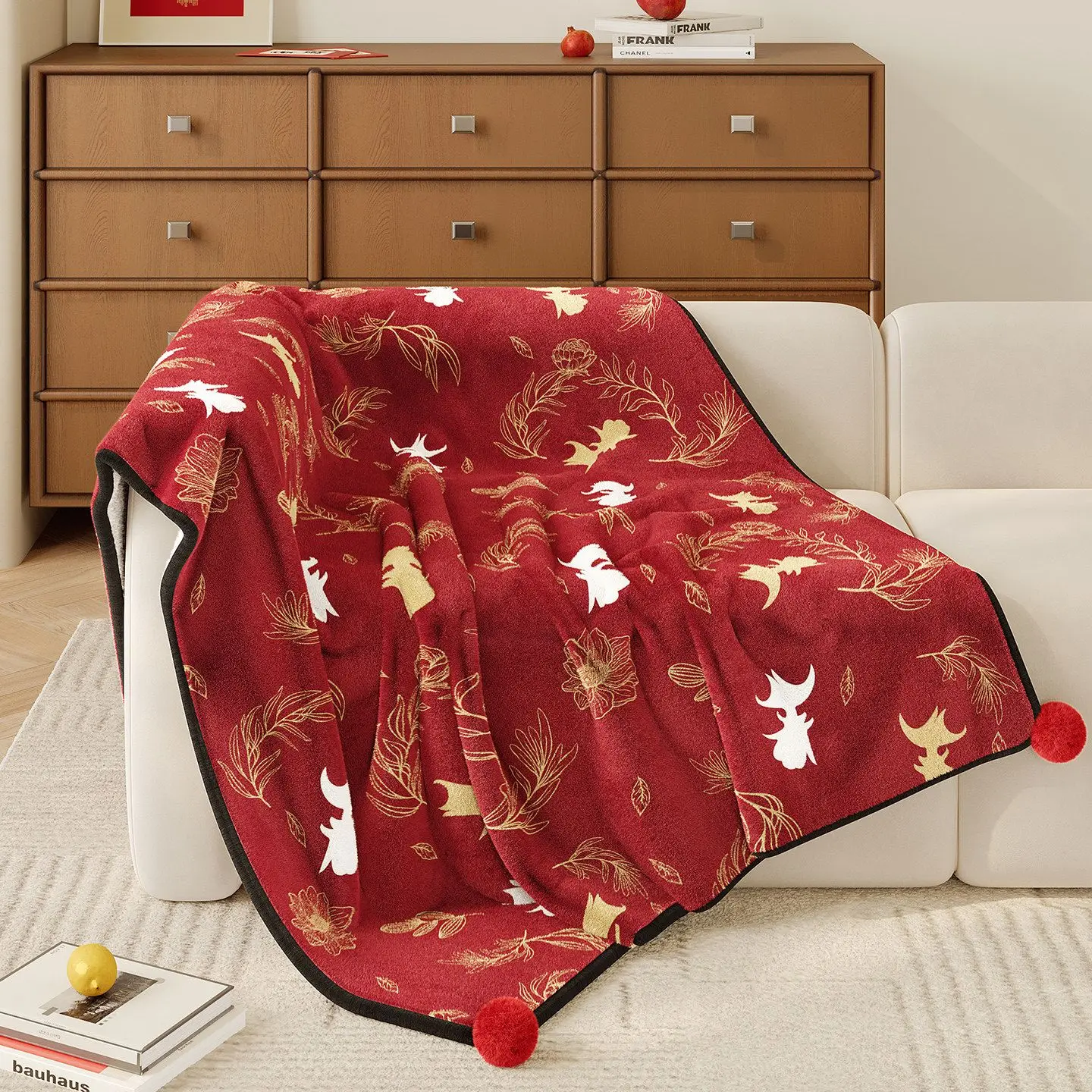 Festive New Year Red Flannel Blanket - Thick Winter Bedroom Office Nap Sofa Throw, Cozy Plush Reversible Design 130x180cm
Festive New Year Red Flannel Blanket - Thick Winter Bedroom Office Nap Sofa Throw, Cozy Plush Reversible Design 130x180cm